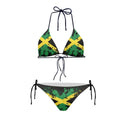 JEOCODY Jamaican Swimsuits for Women High Waisted Bikini Sets for Beach Womens Triangle Bikini Floral String Bikini Set Two Piece Swimsuit Bathing SuitsJamaican Flag Print